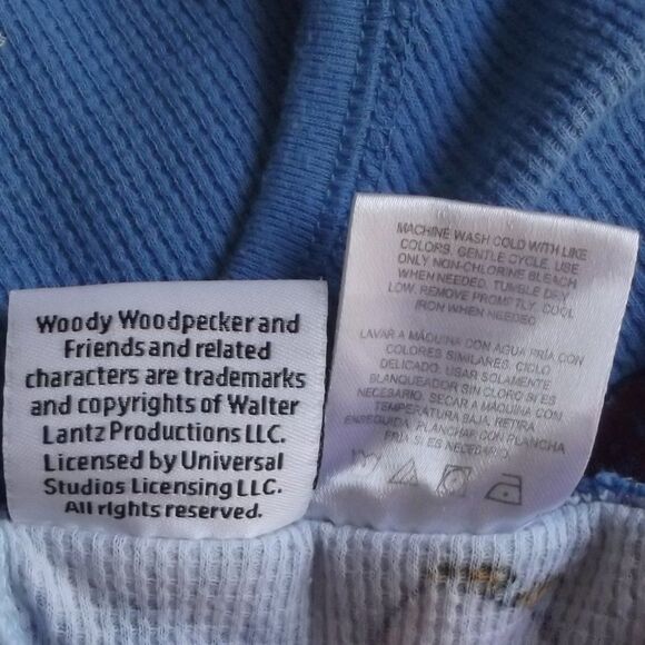 CHILLY WILLY Pajama set, 2X/XL, Waffle/Thermal, 2 pc, Blue, Pants/Top Drawstring - Picture 12 of 12